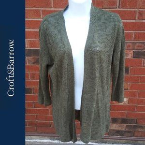 Croft & Barrow Olive Cardigan Sweater Top